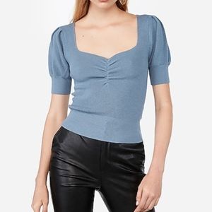 Express xNegin Mirsalehi Ruched Sweetheart Sweater